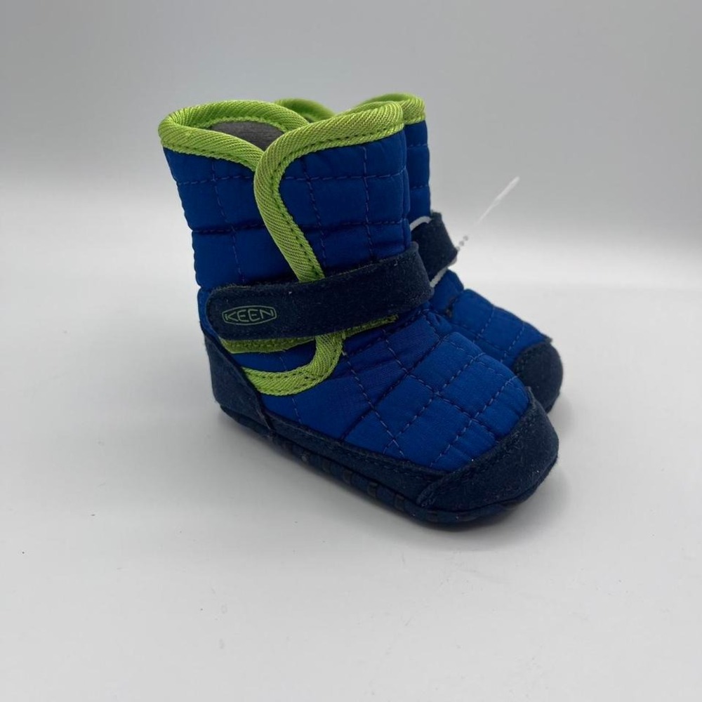 KEEN Baby Booties Size 6M Blue Green Soft Sole‎ Crib Shoes Infant Warm Quilted